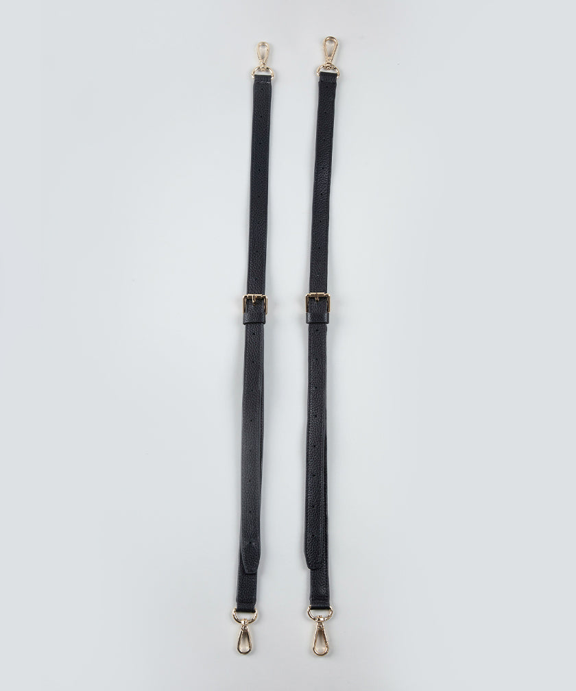 Double Long Leather Straps: Noir