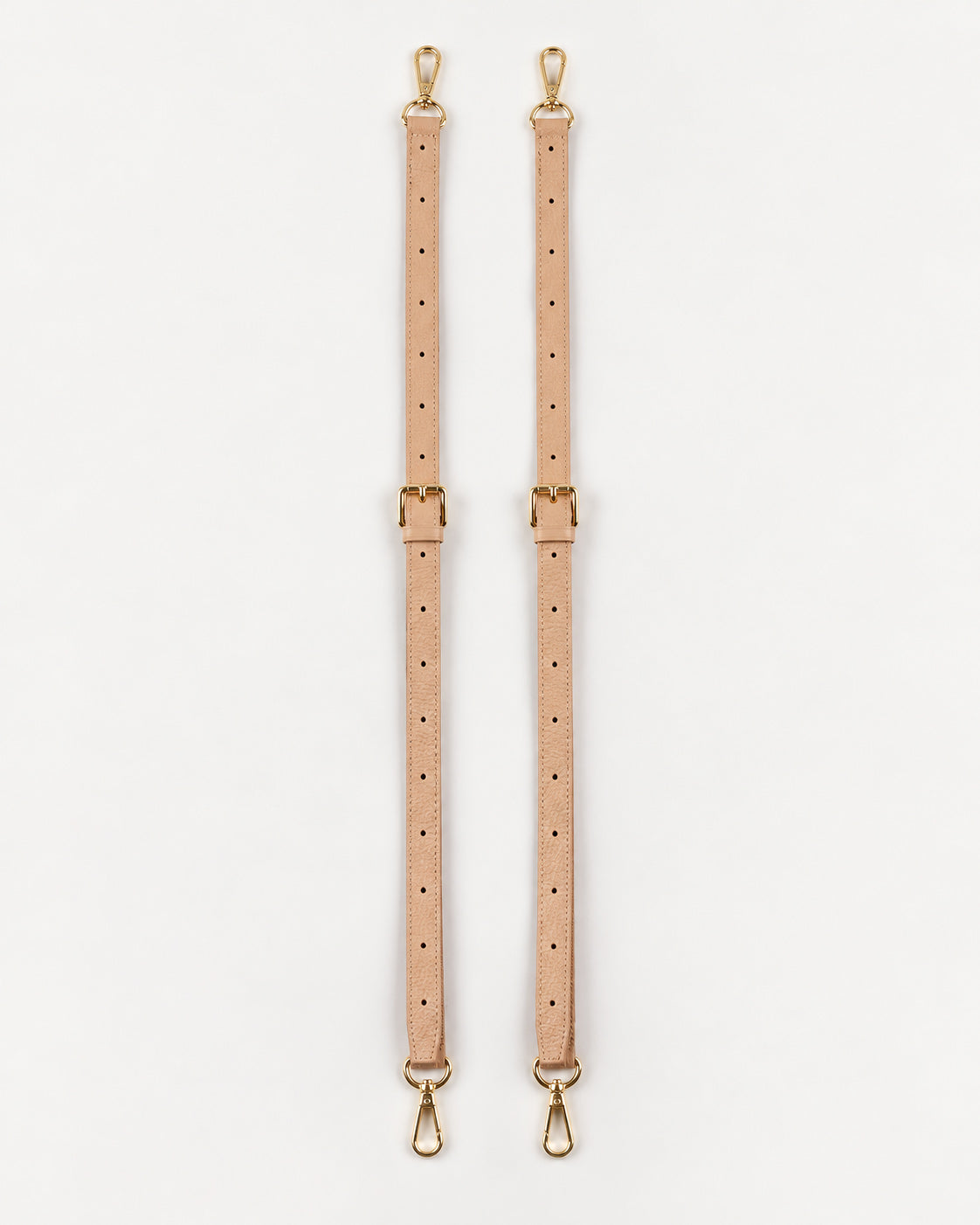 Double Long Leather Straps: Crème Caramel
