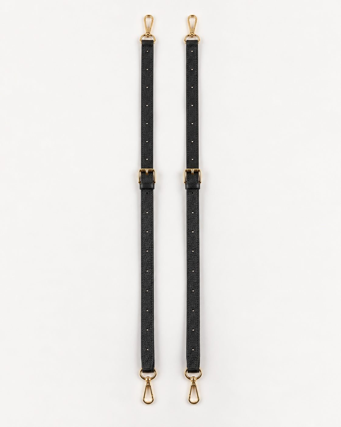 Double Long Leather Straps: Noir