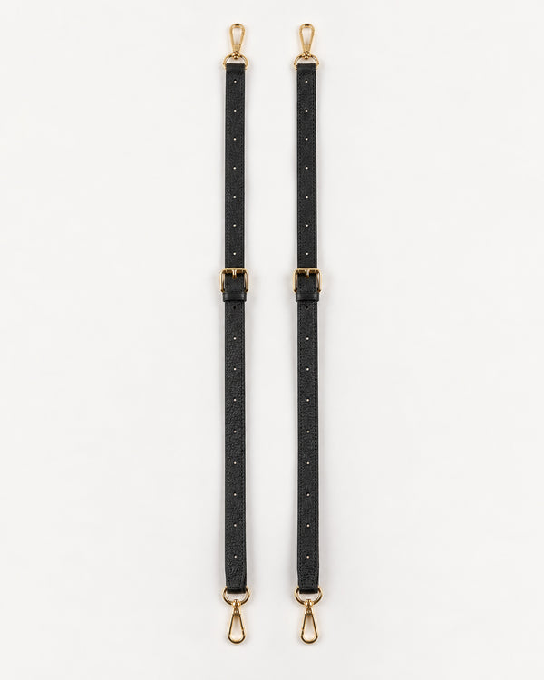 Double Long Leather Straps: Noir